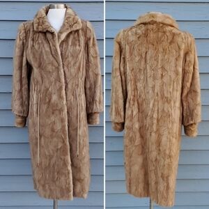 Vintage Pastel Mink Paw Mob Wife Designer Luxury Long Overcoat Coat Furs XL